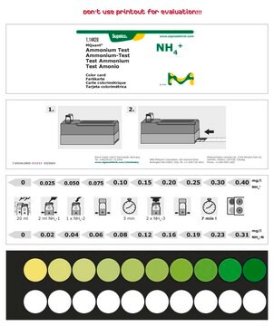 Ammonium Test 0.025-0.4&#160;mg/L (NH4+), for use with MQuant&#174;, colorimetric