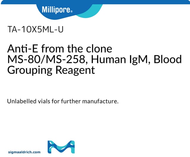 Blood typing Unlabeled Vials Reagent - RHCE (Rh) Specificities Anti-E from the clone MS-80/MS-258, Human IgM, Blood Grouping Reagent