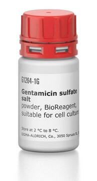Gentamicin sulfate salt powder, BioReagent, suitable for cell culture