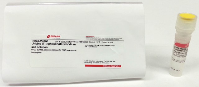 Uridine 5&#8242;-triphosphate trisodium salt solution HPLC purified, aqueous solution for RNA polymerase transcription